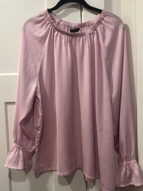 Banana Republic Dusty Pink Satin Long Sleeve Top